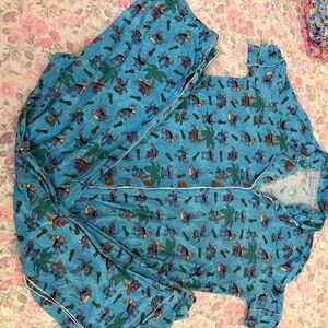Posh Peanut Blue Tropical Print Pajama Set